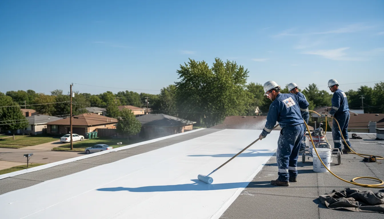 Commercial roof coating in Ohlman, IL near me